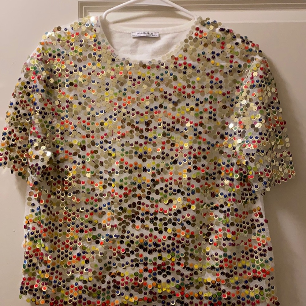 Zara sequin T-shirt